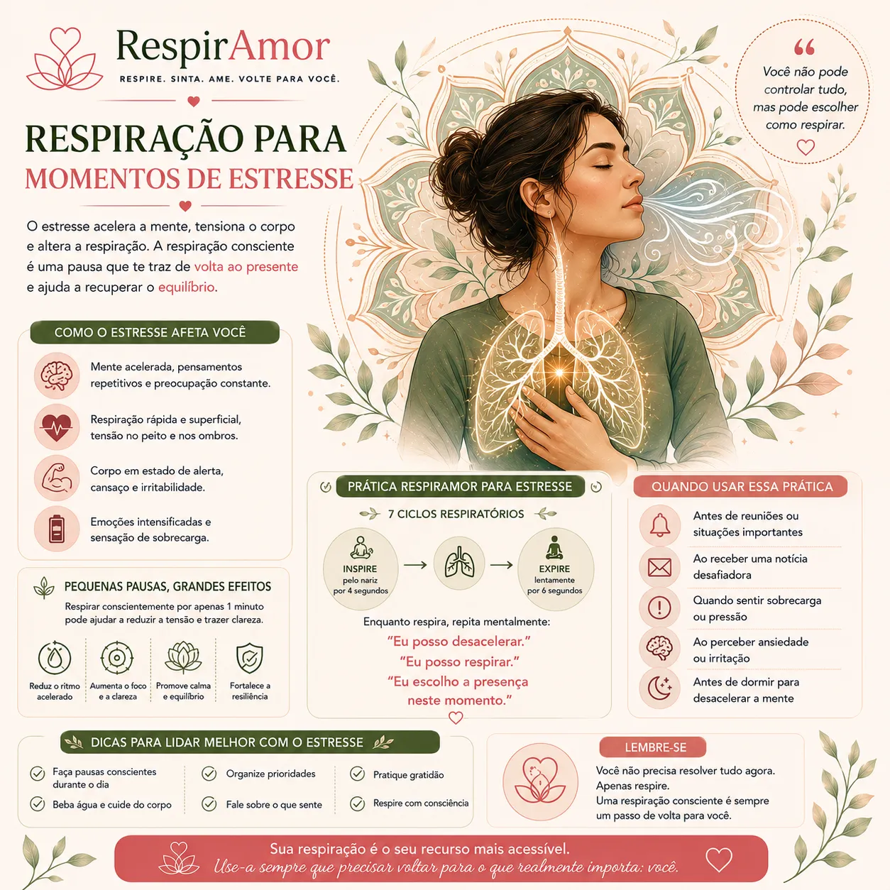 Respiração para Momentos de Estresse 10 Respiração para Momentos de Estresse